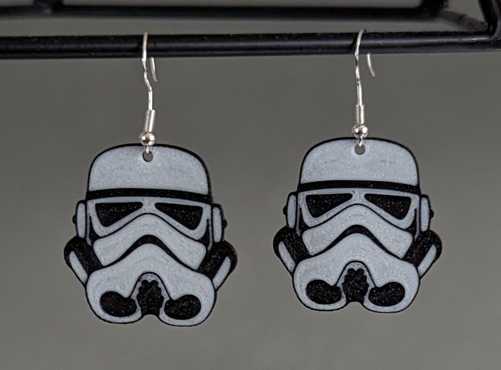 star wars stormtrooper earrings by krazi201 fashion jewellery keychain 3D print model - Mito3D