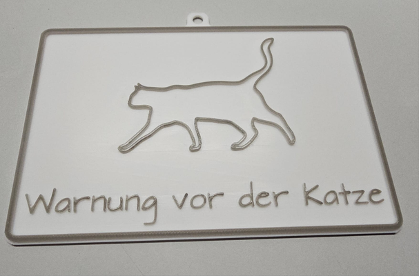avvertimento vor der katze by gnorzkopf arte segni loghi gatto cartello logo divertimento easytoprint 3d print model - Mito3D