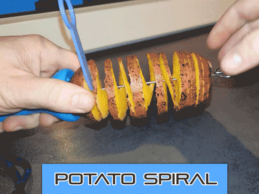 batata espiral by preguiçoso casa modelos cozinha cozinhando churrasco cortador cortar kitchentool frigideira profundo batatas fritas fritadeira 3d print model - Mito3D