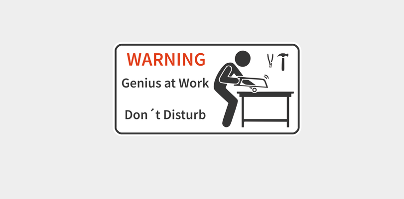 warning genius at by heinzelmaennchen workshop arte segni loghi cartello avvertimento uomo 3d print model - Mito3D