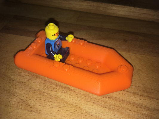 l3go inflatable rubber boat by smejch toys & games lego bath toy lifeboat dinghy 3d print model - Mito3D