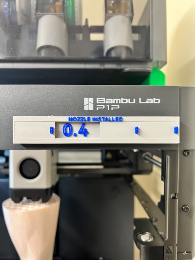 no support multicolor nozzle sign installed text by straight606 3d printer accessories bambu lab x1 x1c p1p p1s size slidingdoor display reminder helpful 3d print model - Mito3D