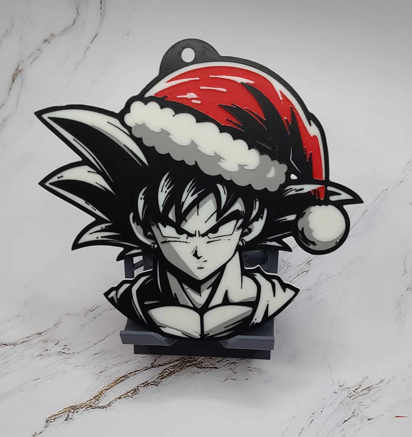 goku en modo festivo by zipzapprint arte 2d esfera dragão z natal noel feriado 3D print model - Mito3D