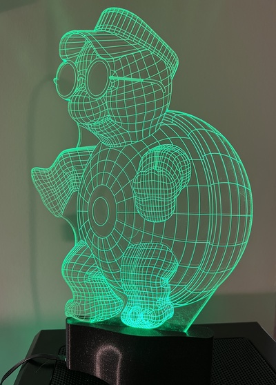 acryl optisch illusion rgb licht stand by turtletech kreationen kunst zeichen logos visualizer funktional halter unterstützung desktop gaming anpassbar beleuchtung rgb streifen optische täuschung beleuchtet faszinierend ambiente lichtstativ rgblutt immersiv 3d print model - Mito3D
