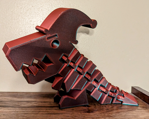 flexi rex papa noel sombrero remezclado by tpasche miniaturas criaturas flexionar dinosaurio 3d print model - Mito3D