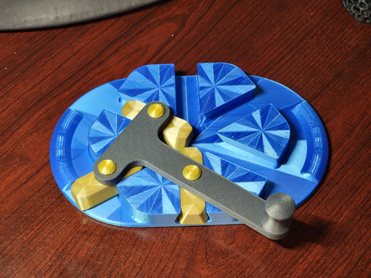 trammel of archimedes remixed by ggossage toys & games triple slide crank toy physics useless machine 3d print model - Mito3D