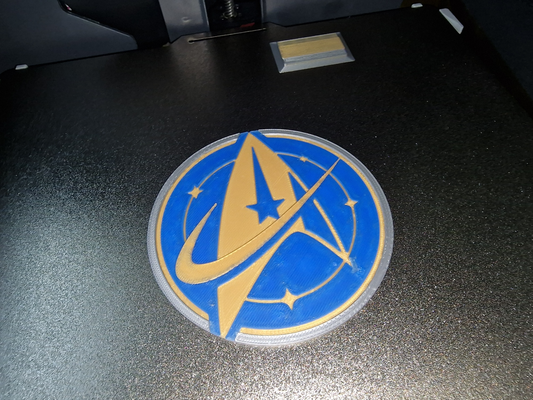 star trek - starfleet logo coaster remixed by elessar3141 art 2d 3d print model - Mito3D
