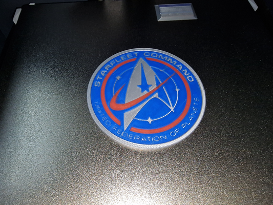 star trek - starfleet command badge coaster remixed by elessar3141 art 2d logo 3d print model - Mito3D