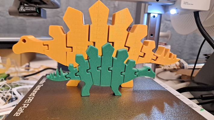 stego esnek by 3dps j minyatürler yaratıklar oyuncak dino dinozor mafsallı stegosaurus flexi3d 3d print model - Mito3D