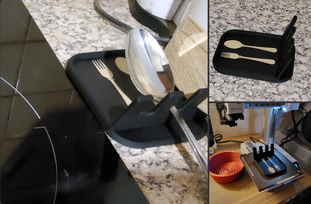 colher or cozinhar ferramenta suporte by mimi casa decoração modelos presente mãe cozinha cozinhando porte cadeau utensílios ustensil 3d print model - Mito3D