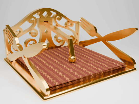 serviette halter unterstützung by challapenjo haushalt haus modelle küche box königlich halfter gold veranstalter könig messer gabel 3d print model - Mito3D