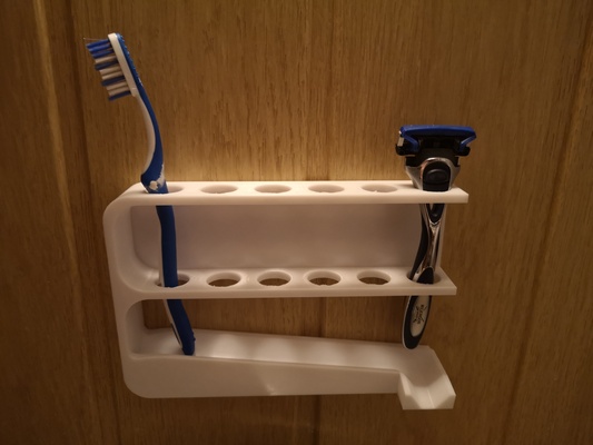 escova dente parede monte remixado by alemanha casa modelos montagem porta dentes 3d print model - Mito3D