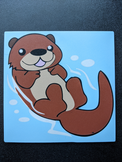 cute otter wall art by madebyaadil 2d decoration sea animal 3d print model - Mito3D