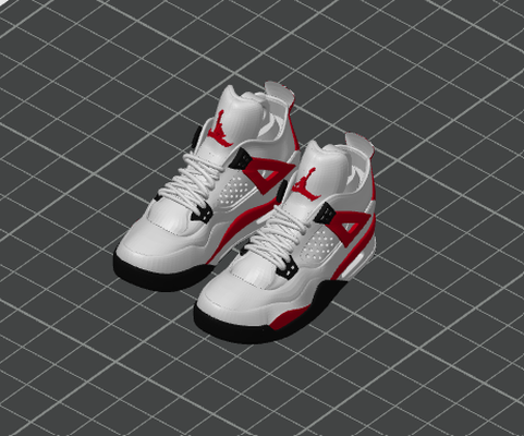 jordânia 4 vermelho cimento l r remixado by sean mcnulty1 moda calçados mj 3d print model - Mito3D