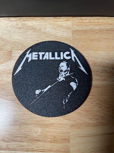 metallica coaster by horroshow21 household decor rock metal 3d print model - Mito3D