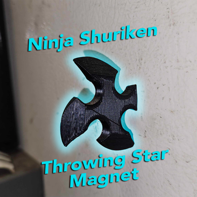 ninja shuriken lanzamiento estrella imanes by ocular dinámica casa oficina imán refrigerador 3d print model - Mito3D