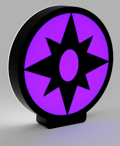 púrpura linterna estrella zafiros led lámpara by escarabajo 3d arte señales logos zafiro verde verde dc superhéroe cómic historietas lámpara led ligero caja ligera 3d print model - Mito3D