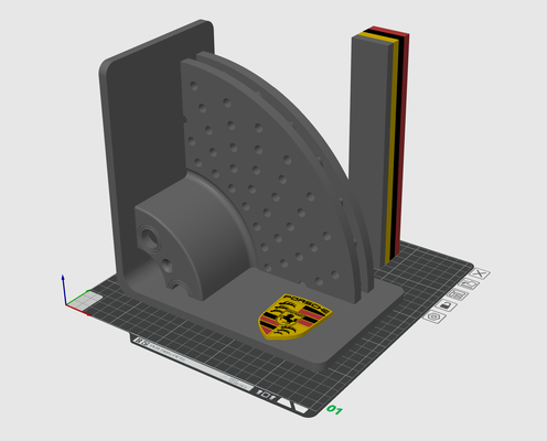 break disc bookend porsche logo by household decor 3d print model - Mito3D