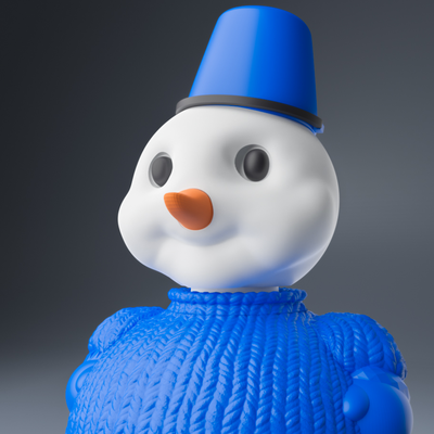 pupazzo neve by 3dnetic domestico festività natale decorazioni natalizie natale carota lavorato maglia maglione 3d print model - Mito3D
