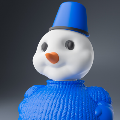 boneco neve by 3dnetic casa festividades natal decorações natal cenoura tricotado suéter 3d print model - Mito3D