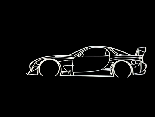 mazda rx7 silhouette mauer kunst by cruse2382 2d jdm drift 3d print model - Mito3D