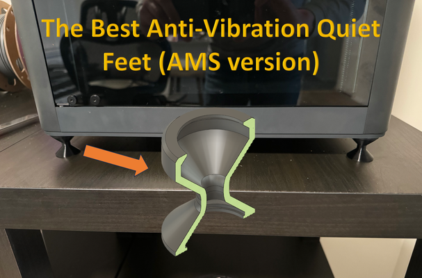 anti vibration feet flexible ams version by kenkamm 3d printer accessories anti-vibration vibe antivibe antivibration antivibrationfoot feetriser foot feetdamper upgrade upgraded 3d print model - Mito3D