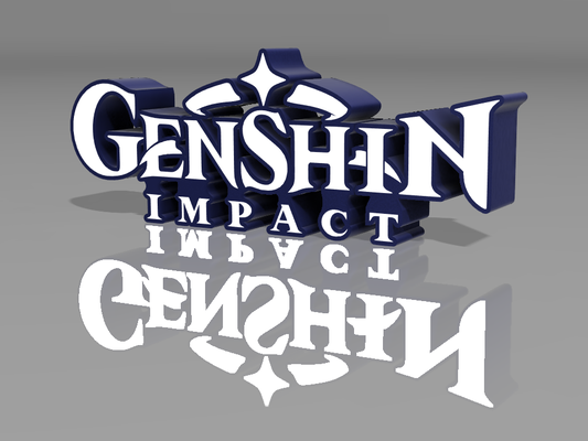 genshin impact boite lumière by sitséro art panneaux logos logo led lampe jeux jeu ligne 3d print model - Mito3D