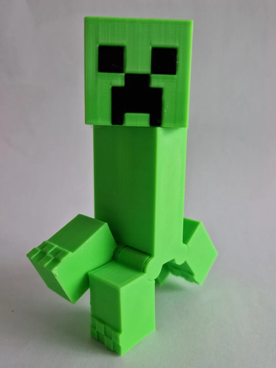 articulated creeper minecraft remixed ams by maker1o1 toys & games characters cute animal toy game kids figure print in place printinplce 3d print model - Mito3D