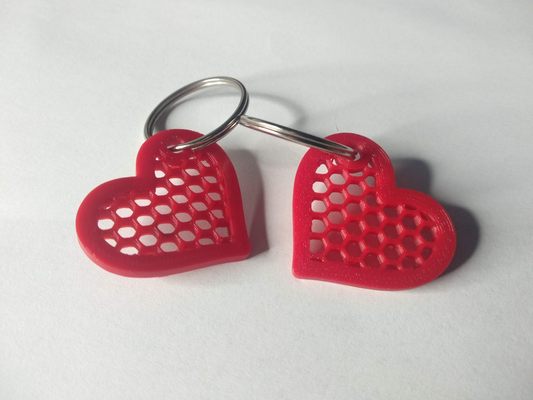 simple heart keyring keychain by neddy990 art models love chain key ring 3d print model - Mito3D