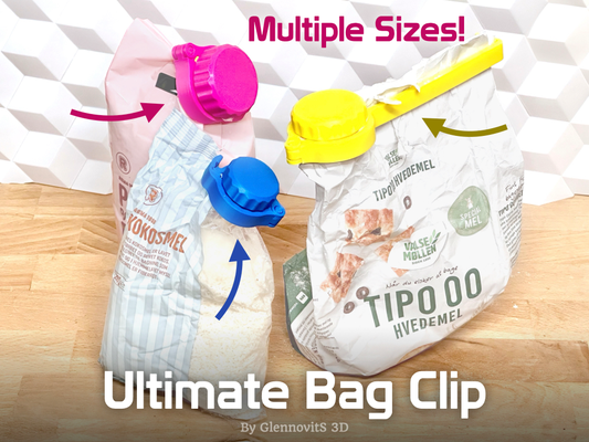 ultimate bag clip lid - easy access by glennovits 3d household house models bagclip bagclamp bagclips clamp clips lock close ease fast quick print reuse reusable kitchen cooking storage container printinplace pip screw practical design designcontest 3d print model - Mito3D