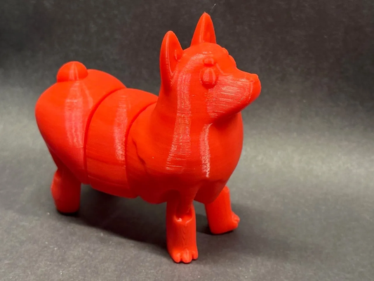 cute articulated corgi ams or single color dog remixed by maker1o1 toys & games characters animal flexi cat dachshund flexible 3d print model - Mito3D