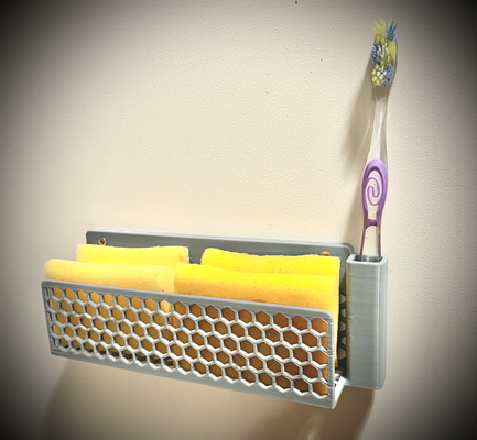 kitchen sponge brush holder by eneo3d household house models 3d print model - Mito3D