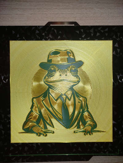 croaks businessman hueforge by arctic23 art 2d hue forge toad frog portrait 3d print model - Mito3D