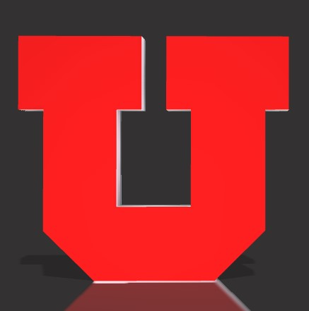 utah utes lightbox by geek3designs domestico arredamento università of lampada luce guidato 3D print model - Mito3D