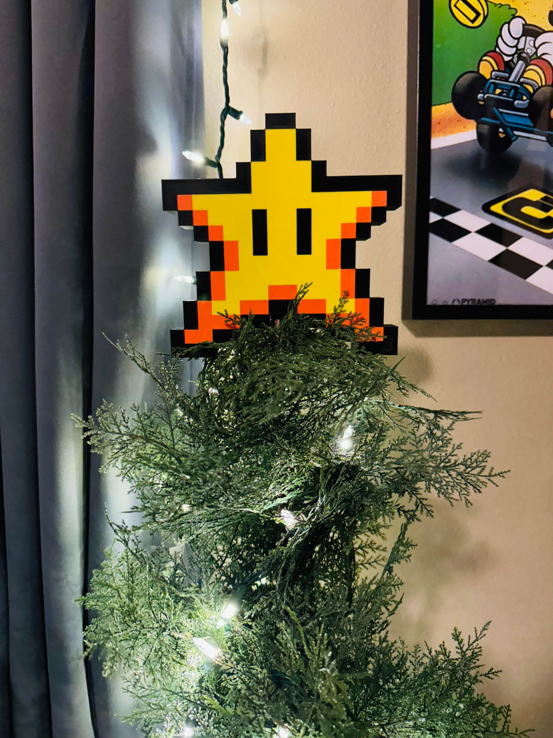 8 árbol sombrero copa by williams industrias casa decoración nes nintendo snes pared arte decoraciones navidad 2023 2024 estrella juego jugador mario luigi bowser 2d 3d 3D print model - Mito3D