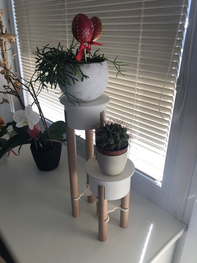 elevated flower stand by tommi household garden flowerpot flowervase flowers flowerplanter flowerstand creeping elevate 3d print model - Mito3D