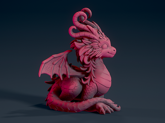 cute dragon 2 by minishev miniatures creatures 3d print model - Mito3D