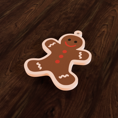 gingerbread man decoration by eradikus art 2d xmas 2023 christmas tree 3d print model - Mito3D