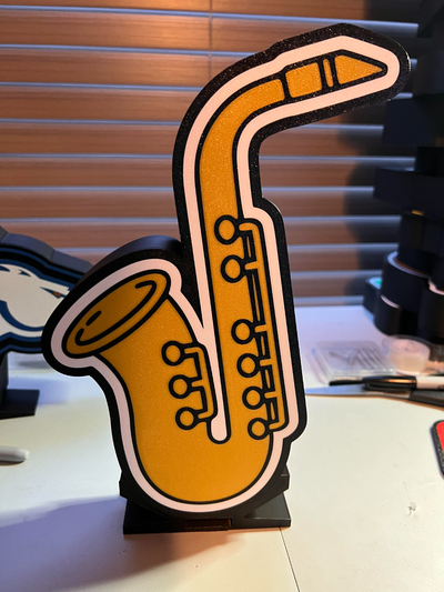 saxophon led lampe by codyinbody3 hobby diy musik instrument jazz messing band licht leuchtkasten 3d print model - Mito3D