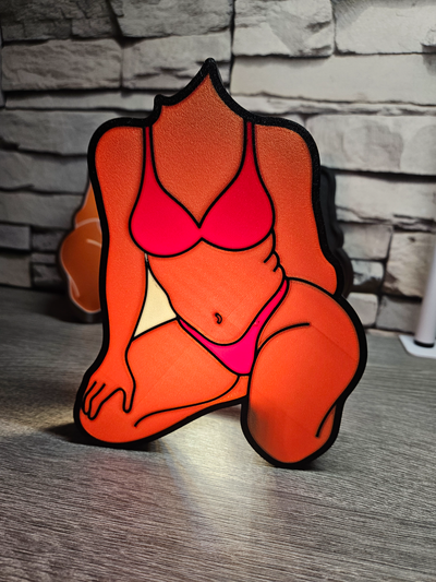 hafif kutu bikini kız kıvrımlı model by oyuncu numara 7 sanat işaretler logolar bambu noel santalar arkadaşı bikinili kadın vücut parti parti dekoru lamba kutusu ams aynı katman renkli kız ışığı led kadın plaj hediye 3d print model - Mito3D