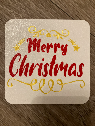 merry christmas coaster by jakubhroch household decor 3d print model - Mito3D