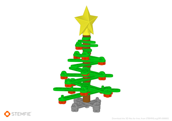 stemfie desktop christmas tree by stemfie3d toys & games construction sets sps-000002 stemfie3dproject xmas set playset 3d printing toy mechanical meccano 3d print model - Mito3D