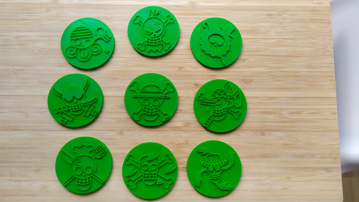 one piece cookie cutter stamp by indibles hobby & diy christmas 2023 2024 christmascookie christmascookiecutter christmascookiestamp cookies cookiescutter cookiestamp cookiecutter clay play-doh logo luffy zoro nami usopp sanji franky robin brook chopper 3d print model - Mito3D