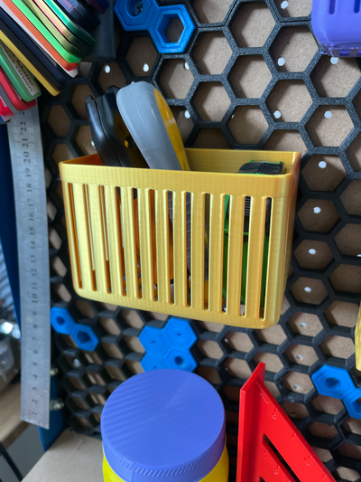 hsw large tray basket honeycomb storage wall remixed by c4444 tools organizers 3d print model - Mito3D