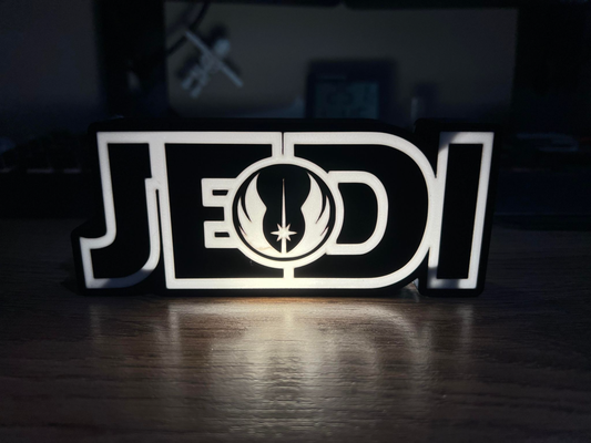 jedi inspirado led caja ligera by glengri arte señales logos guerra galaxias ligero 3d print model - Mito3D