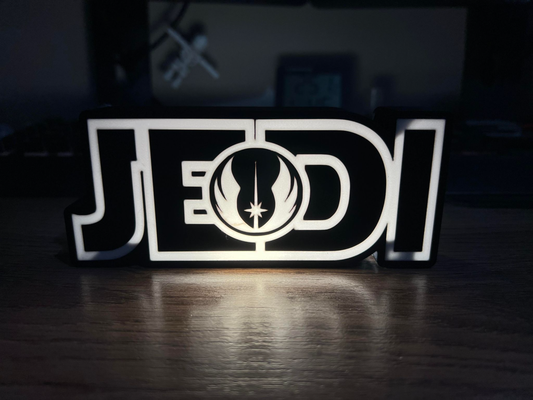 jedi inspiriert led leuchtkasten by glenngri kunst zeichen logos krieg sterne licht box 3d print model - Mito3D