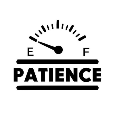 patience sign funny wall art 2d by 3d prints week multicolor silly humor dad mom mancave gameroom 3d print model - Mito3D