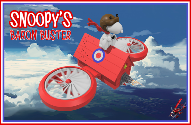 snoopy 39 s baron buster by elmajax endüstriler oyuncaklar oyunlar karakterler meraklı woodstock uçan göz köpek kulübesi vtol 3d print model - Mito3D
