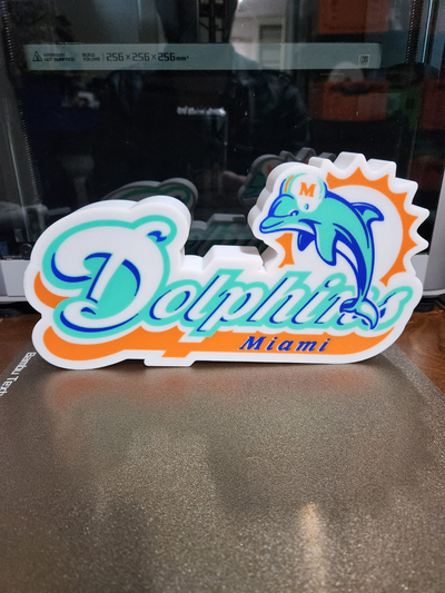 miami golfinhos by bromigo77 arte sinais logotipos luz caixa conduziu esportes 3d print model - Mito3D