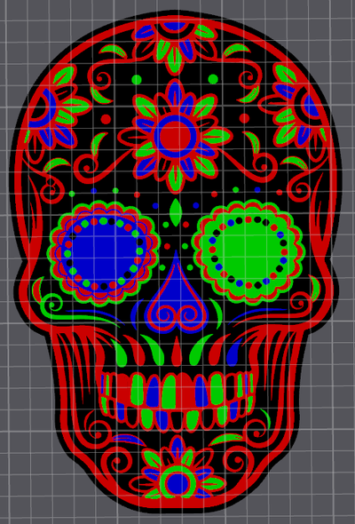 customizable sugar skull led lamp by beetee 3d art signs & logos sugarskull custom mexico dead day of coco ledlamp light box lightbox 3d print model - Mito3D